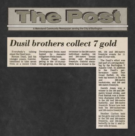 81.Mar.8 - Burlington · Post, Dusil Brothers Collect 7 Gold (BYAC swimming)
